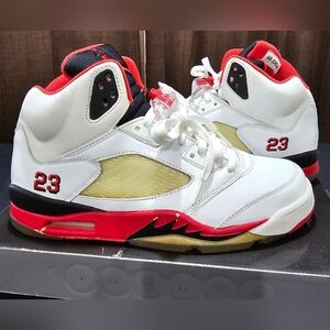 2006 NIKE AIR JORDAN 5 RETRO FIRE RED MEN'S SIZE 9